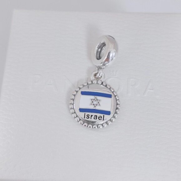 Pandora Israel Flag Dangle Charm Exclusive Travel Pendant S925 Silver with box - Picture 3 of 7